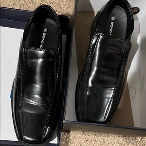 Bruno Marc Men's Black Slip-On Dress Loafers size 8.5
